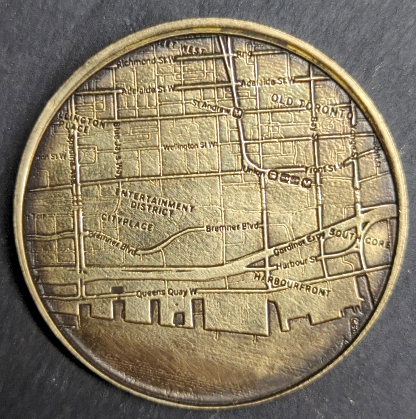 Toronto Inspired Engraved Brass Coin- double sided