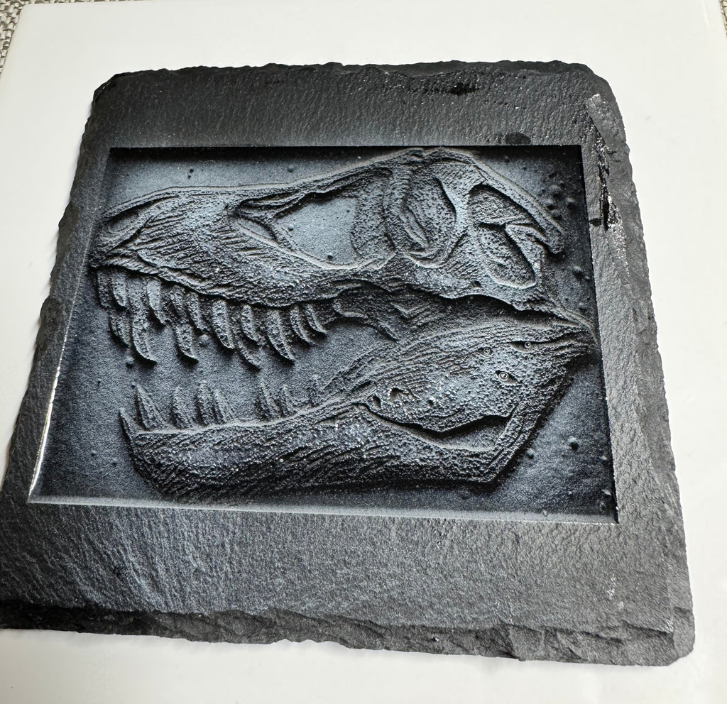 Dinosaur Slate Coaster- Laser Engraved T-Rex